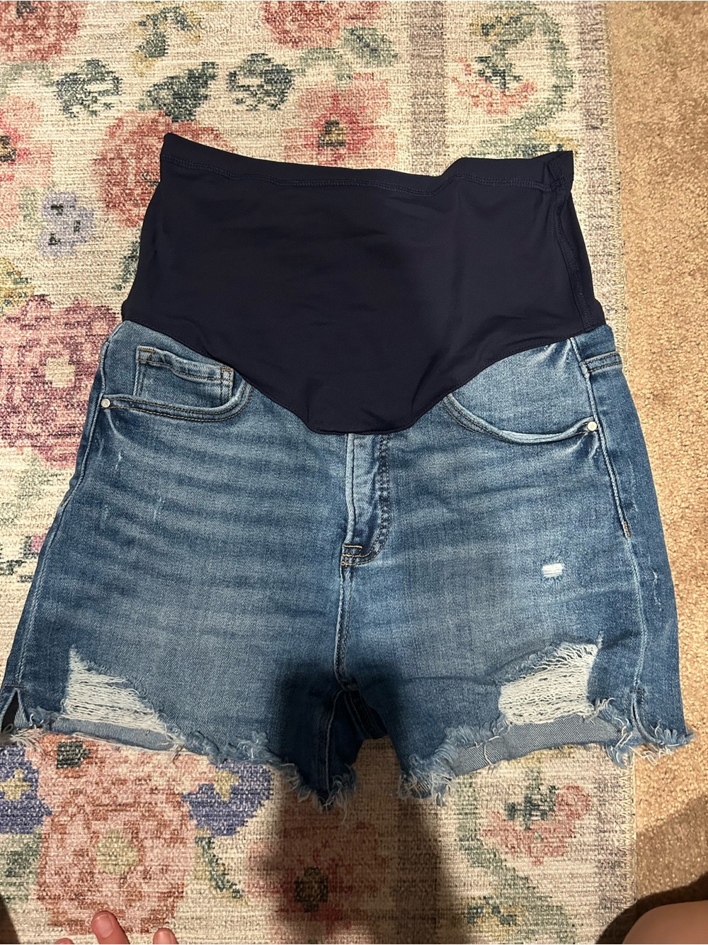 Pink Blush Maternity Jean Shorts